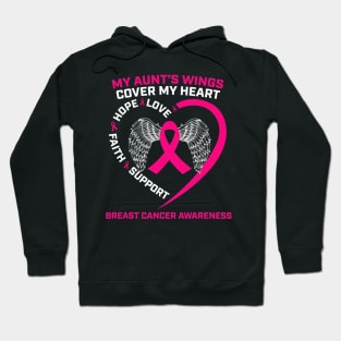 Aunts Wings Loving Memory Aunt Pink Breast Cancer Awareness Hoodie